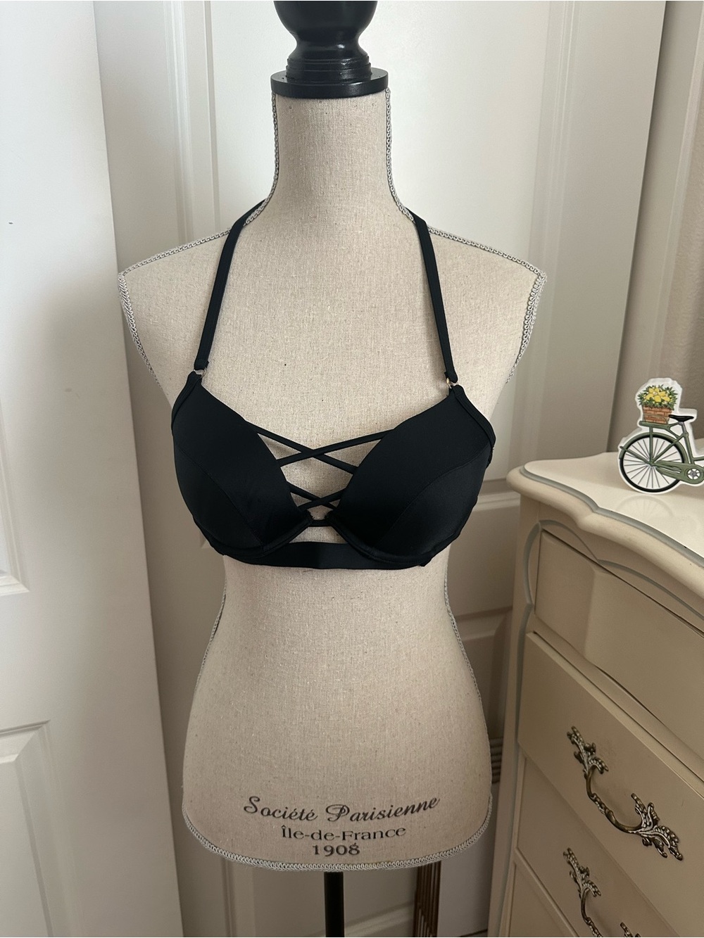 Abercrombie & Fitch Black Crisscross Halter Bikini Top